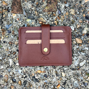 Marron Roma Luxe Italian Leather Card & Coin Holder