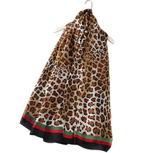 Load image into Gallery viewer, Leopard Print Silk Scarf

