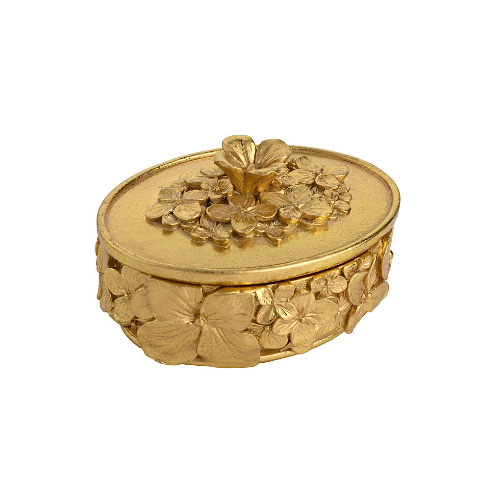 Gold Flower Trinket Box
