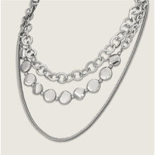 Load image into Gallery viewer, Silver Multi Chain Short Necklace (side)
