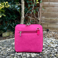 Load image into Gallery viewer, Fuchsia &#39;Mia&#39; Mini Crossbody Bag By David Jones (back)
