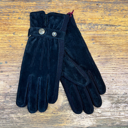 Black Ladies Suede Walking/Dog Walking Gloves