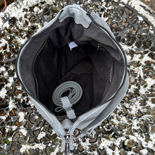 Load image into Gallery viewer, Glacier Large Soft Front Zip Pocket &#39;Sari&#39; Shoulder Bag (open)
