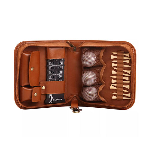 Tan Golfers Accessories Gift Set (open)