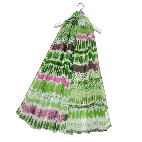 Vibrant Tribal Metallic Thread Frayed Scarf