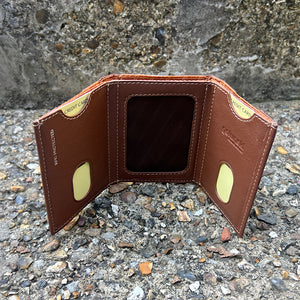 Tan Leather Credit Card & Note Case By 'Oak' (open)