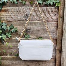 Load image into Gallery viewer, Coconut Cream Chain Handle Flap Over Handbag (back)

