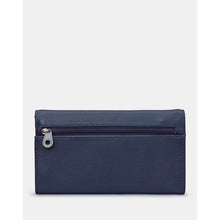 Load image into Gallery viewer, Navy Flap Over Leather Purse By Yoshi (back)
