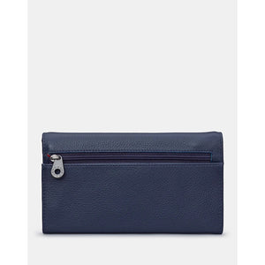 Navy Flap Over Leather Purse By Yoshi (back)
