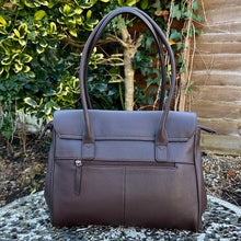Load image into Gallery viewer, Chocolate Soft Designer Inspired &#39;Alessia&#39; Italian Leather Bag (back)
