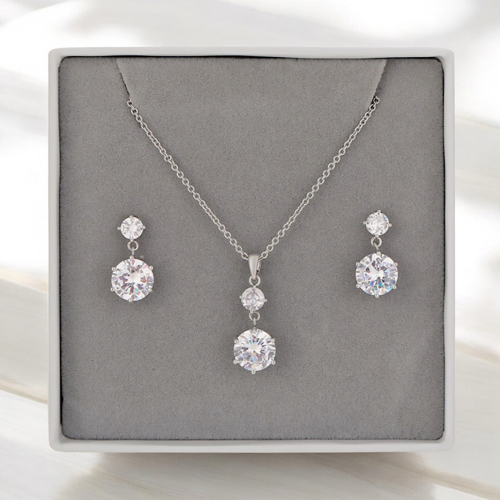 Silver Crystal Bling Set