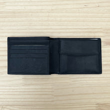 Load image into Gallery viewer, Black Italian Leather Wallet with Coin Pocket by Katana | 4 Card Slots (open
