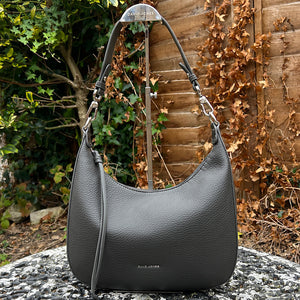 Large Dark Grey Scoop Shoulder Bag By David Jones