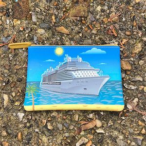 Cruise Ship Leather Coin Purse