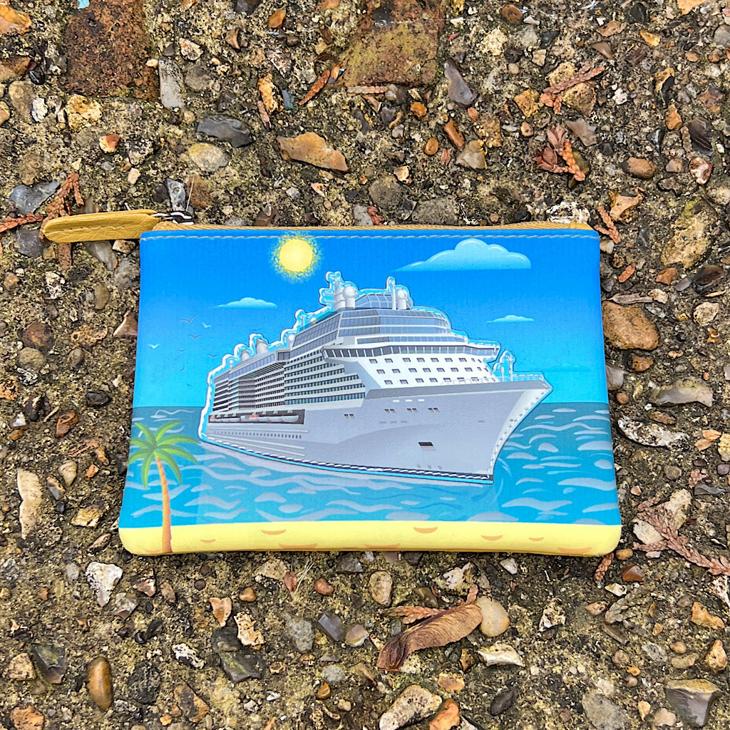 Cruise Ship Leather Coin Purse
