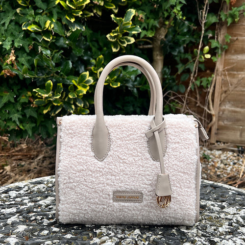 Beige Faux Fur Grab Bag