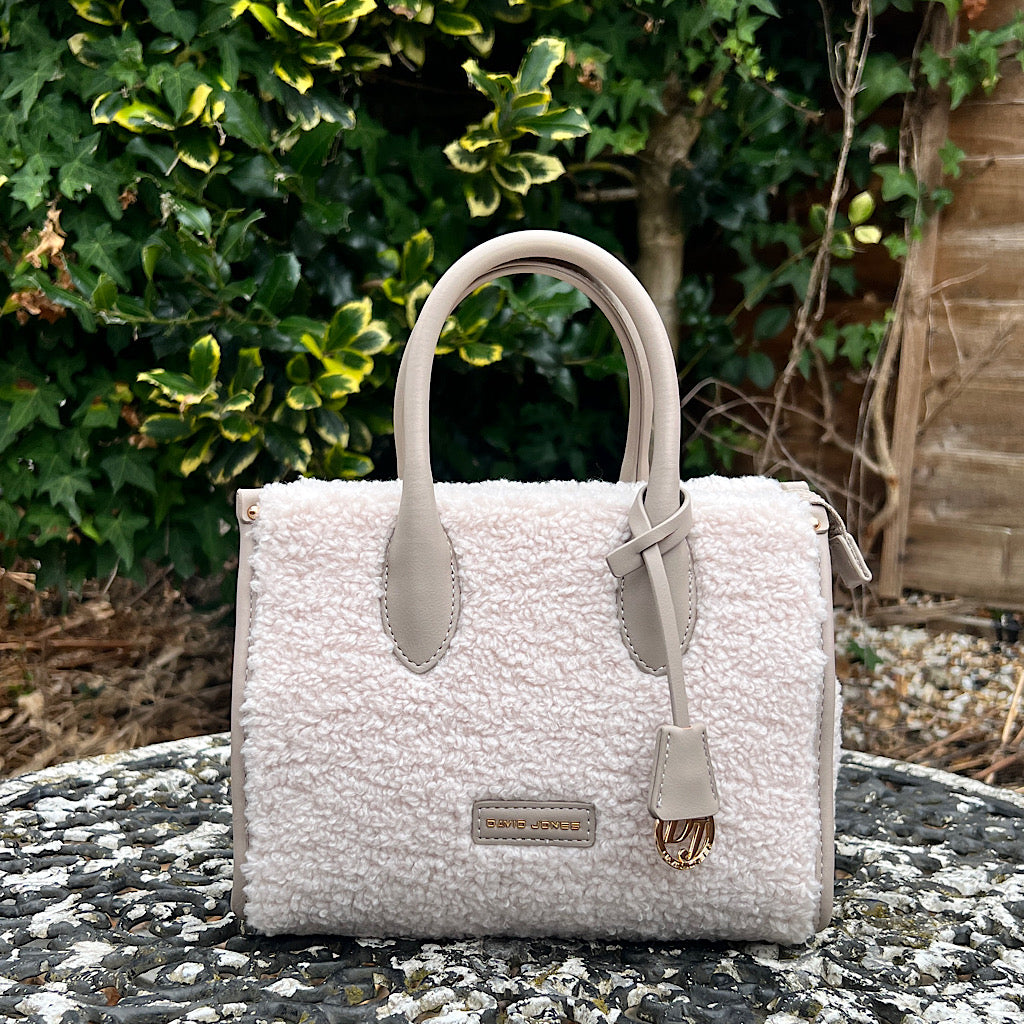 Beige Faux Fur Grab Bag