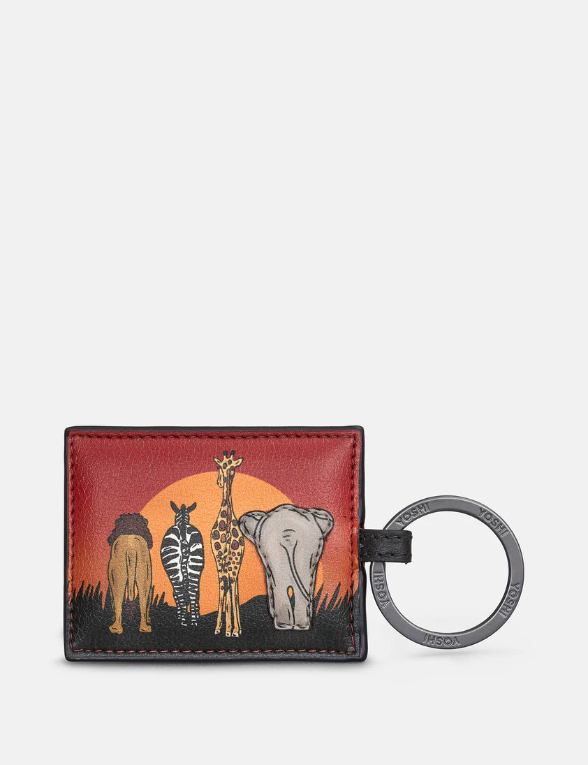Leather Safari Scene Keyring (side)
