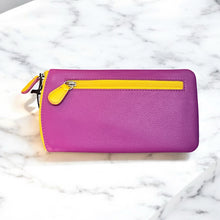 Load image into Gallery viewer, Genuine Leather Glasses &amp; Sunglasses Case | Orchid Sunshine (back)
