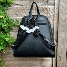 Load image into Gallery viewer, Ladies Black Fashion Backpack By David Jones (back)
