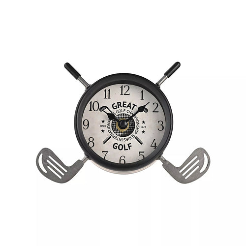 Golf Clubs Mantel Clock (front)