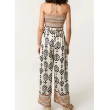 Load image into Gallery viewer, Tribal Print Halter Neck Shirring Jumpsuit (back)
