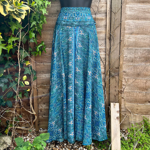 Turquoise, Green & Cobalt Silk Feel Paisley Printed Culottes