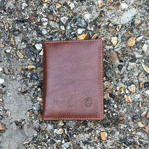 Tan Leather Credit Card Holder By 'Oak' | 8 Card Slots (closed)