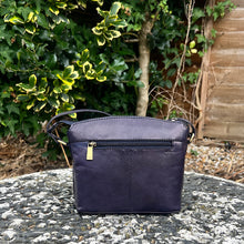 Load image into Gallery viewer, Navy &#39;Natalie&#39; Leather Crossbody Bag (back)
