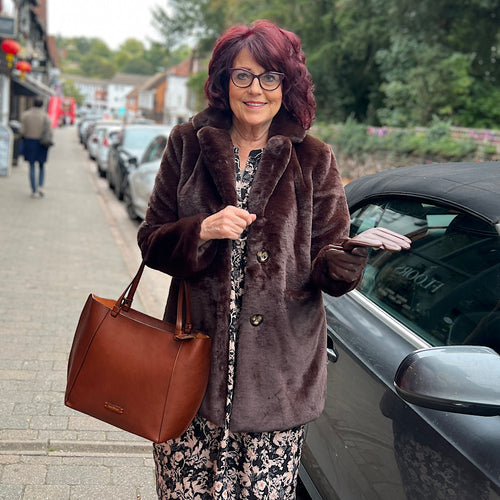 Chocolate Truffle Luxe Faux Fur Coat