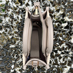 Simply Taupe 'Natalie' Straw Effect Grab Bag (open)
