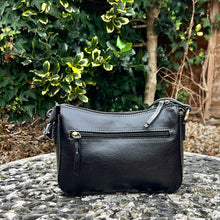 Load image into Gallery viewer, Black Elegance Italian Leather Crossbody Bag (back)
