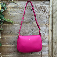 Load image into Gallery viewer, Raspberry Crossbody Bag with Wide Adjustable Strap (hanging)
