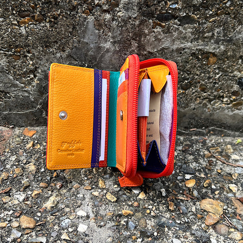 Seville Small 'aka Holiday' Leather RFID Purse (open)