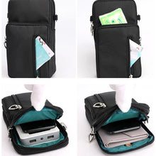 Load image into Gallery viewer, Black Heart Zip Puller Showerproof Essential Phone Bag (open)

