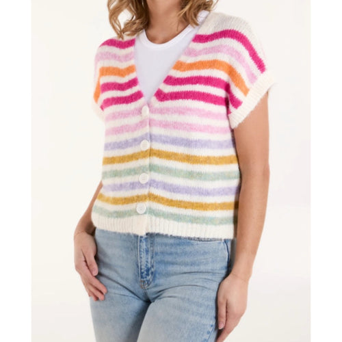 Colour Stripe Wool Mix Knit Vest
