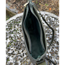 Load image into Gallery viewer, Dark Green Bucket Style 'Abigail' Leather Shoulder Bag (open)
