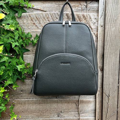 Ladies Dark Grey Fashion Backpack By David Jones