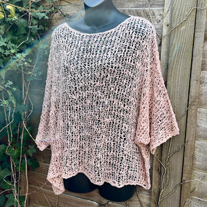 Breezy Pale Pink Bohemian Popcorn Cover Up