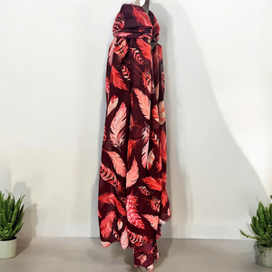 Bordeaux Leaf Print Scarf