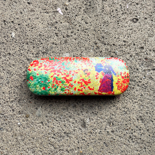 Impressionist Art Design Glasses Case | Lady in Poppy Field