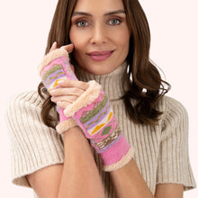 Load image into Gallery viewer, Pastel Kayla Fair Isle Wrist Warmers (on model)

