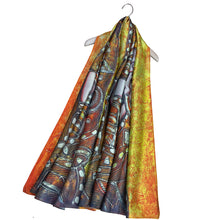 Load image into Gallery viewer, Impressionist Style Egyptian Goddess Print Silk Scarf
