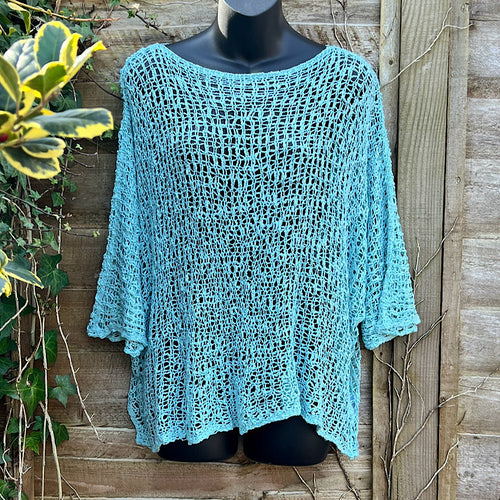 Breezy Teal Bohemian Popcorn Cover Up