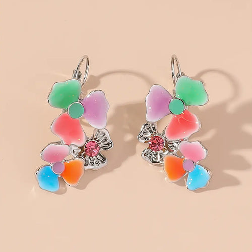 Multi Coloured Flower Earrings