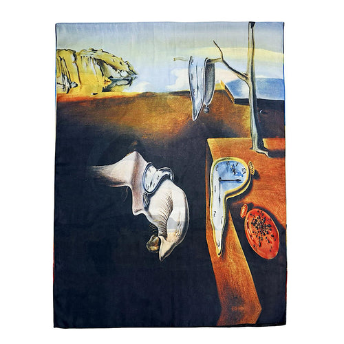 Dali Art Print Reversible Silk Scarf “The Persistence of Memory”