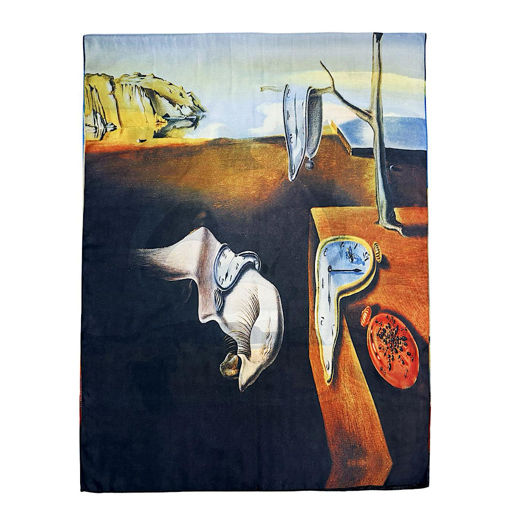 Dali Art Print Reversible Silk Scarf “The Persistence of Memory”