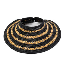 Load image into Gallery viewer, Ladies Roll Up Crochet Visor with Wide Brim (open)
