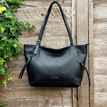 Load image into Gallery viewer, Black Casual Everyday Shoulder Bag with Asymmetrical Front Pockets
