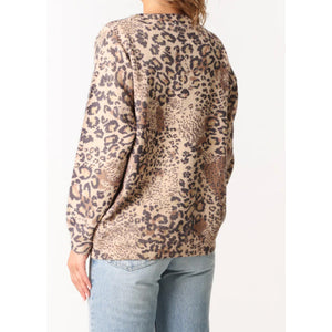 Mixed Leopard Print Lightweight Jumper (back)